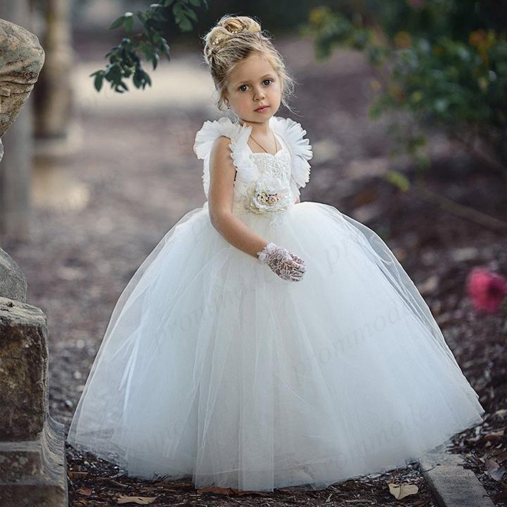 2022 White Tulle Ball Gown Ivory Childrens Dress For Teens Floor Length  Beach Pageant Party Gresses With Tulled Skirt Formal Kids Wear From  Weddingshop888, $55.71 | DHgate.Com