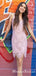Charming Elegant Spaghetti Straps Sheath Cutouts Pink Lace Short Cheap Homecoming Dresses, TYP0061