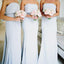 Simple Strapless Grey Cheap Long Bridesmaid Dresses Online, WGY0278