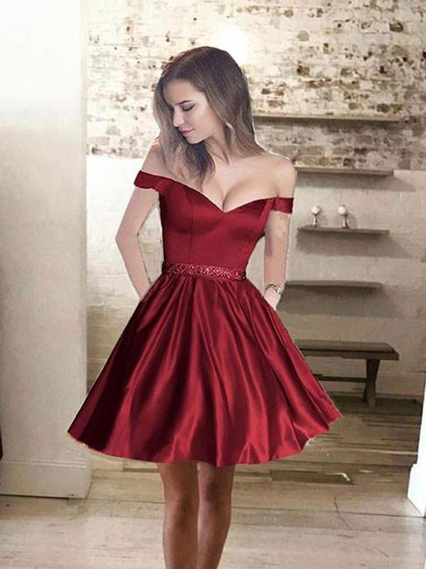 Simple Off Shoulder Red Short Cheap Homecoming Dresses 2018, BDY0233 mybestbridal Simple Off Shoulder Red Short Cheap Homecoming Dresses 2018, BDY0233 mybestbridal