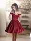 Simple Off Shoulder Red Short Cheap Homecoming Dresses 2018, BDY0233