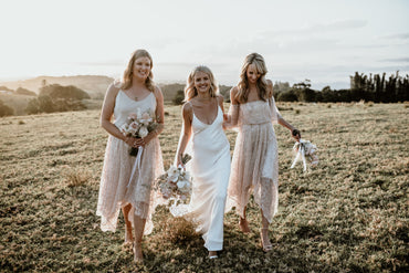 Mismatched Ivory Lace A-line Long Cheap Bridesmaid Dresses, BDS0100