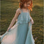 Spaghetti Straps Blue Chiffon Flower Girl Dresses,Older Flower Girl Dresses,FGY0185