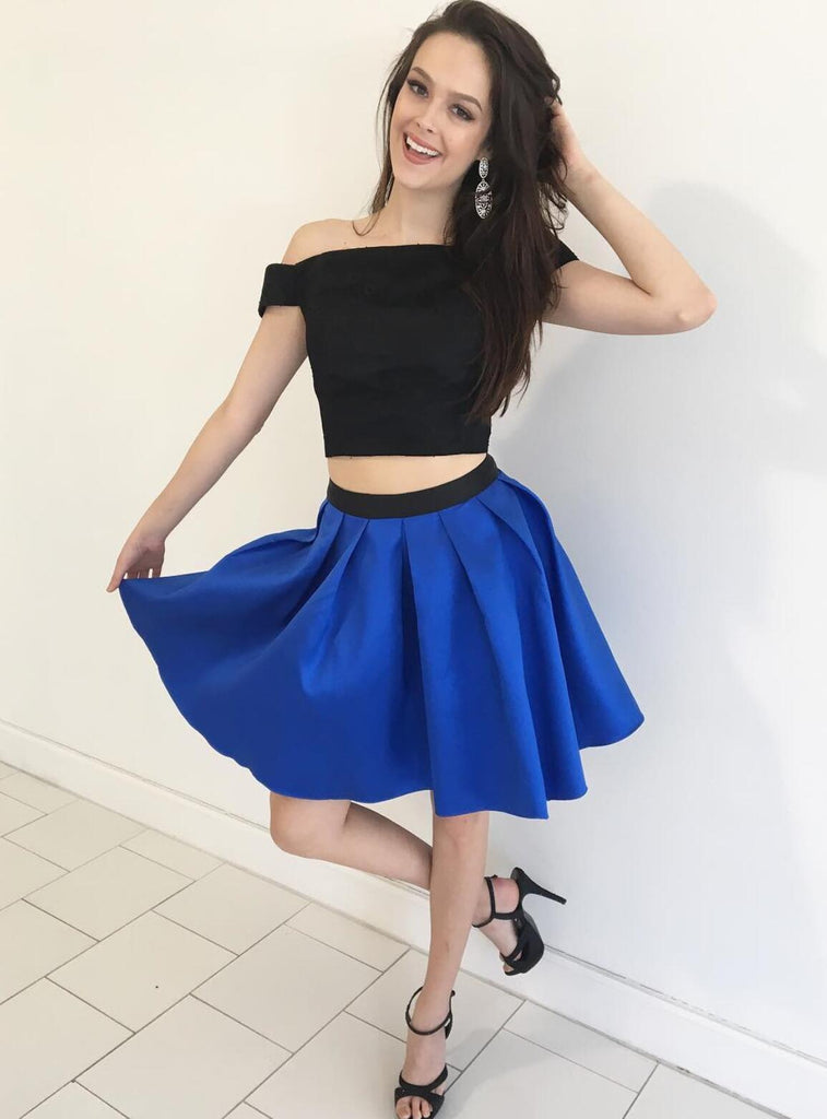 Cheap Short Simple Cute Two Piece Homecoming Dresses 2018, BDY0177
