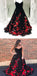 Gorgeous Black Flower Lace Long Customize Prom Dress, Black Evening Dress. PDY0192