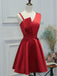 Elegant Simple Unique Red Short Cheap Homecoming Dresses Online, BDY0279
