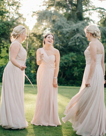 Sweetheart Full Length A-line Ivory Chiffon Convertible Bridesmaid Dresses,WGY0194