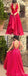 Sexy A-line V-Neck V-Back Red Satin  Prom Dresses, Fashion Gown,PDY0170
