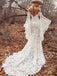Sexy Sweetheart Long sleeves Mermaid Lace applique Wedding Dresses, WDY0276