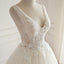 V Neck A-line Lace Long Custom Cheap Wedding Bridal Dresses, WDY0170
