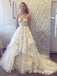 Sweetheart Ivory Lace A-line Long Cheap Wedding Dresses, WDS0028