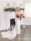Elegant V-neck Off-White Lace Mermaid Charming Long Cheap Wedding Dresses, WDS0001