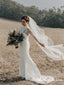 Romantic High Neck Long Sleeves Lace Mermaid Long Cheap Wedding Dresses, WDS0019