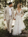 Romantic A-line Long Sleeves Lace Bridal Gowns Long Cheap Wedding Dresses, WDS0010