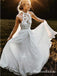 Halter Charming Off-White Chiffon Long Cheap Wedding Dresses, WDS0035