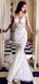 Mermaid V-neck White Lace Wedding Dresses.Cheap Wedding Dresses, WDY0275