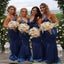 Cheap Mermaid V-Neck Backless Floor-Length Royal Blue Long Bridesmaid Dresses,Wedding Party Gowns,WGY0212