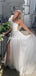 Charming One Shoulder Ivory Chiffon Side Slit Long Cheap Prom Dresses, PDS0093