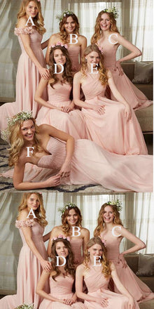 Mismatched Pink Chiffon Bridesmaid Dresses,Cheap Bridesmaid Dresses,WGY0354