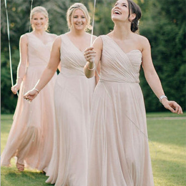 Sweetheart Full Length A-line Ivory Chiffon Convertible Bridesmaid Dresses,WGY0194