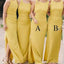 Yellow Side Slit Mermaid Long Cheap Custom Bridesmaid Dresses Online, WGY0312