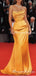 Sweetheart Sleeveless Simple Charming Yellow Elastic Silk Side Slit Long Cheap Mermaid Prom Dresses, TYP0115