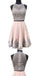 Shinning Two Piece Pink Beaded Homecoming Dresses With Lace Applique,Short Prom Dresses,BDY0168